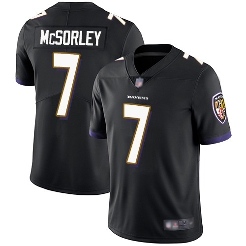 Personalized Ravens #7 Trace McSorley Black Alternate Men’s Stitched Football Untouchable Limited Jersey