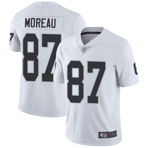 Personalized Raiders #87 Foster Moreau White Men’s Stitched Football Untouchable Limited Jersey