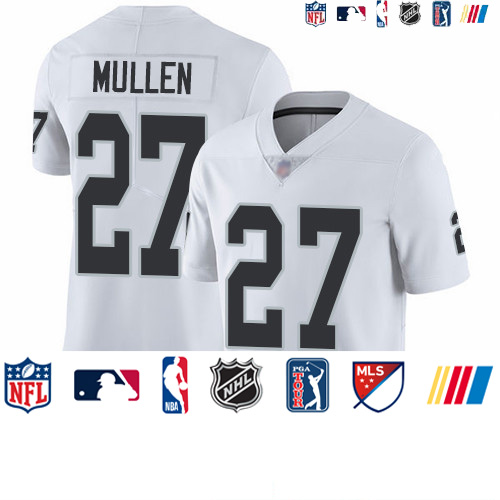 Personalized Raiders #27 Trayvon Mullen White Men’s Stitched Football Untouchable Limited Jersey