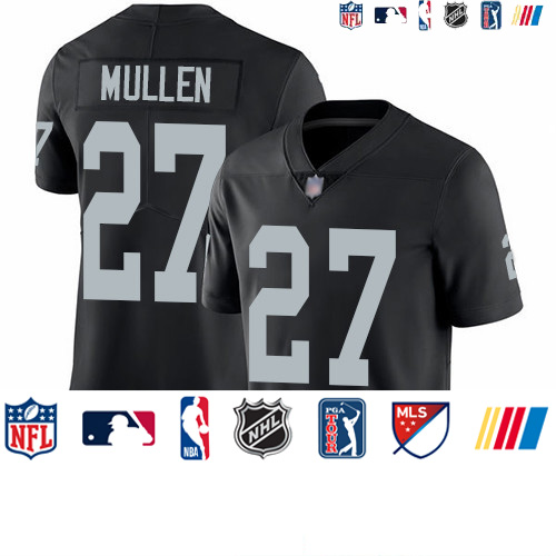 Personalized Raiders #27 Trayvon Mullen Black Team Color Men’s Stitched Football Untouchable Limited Jersey