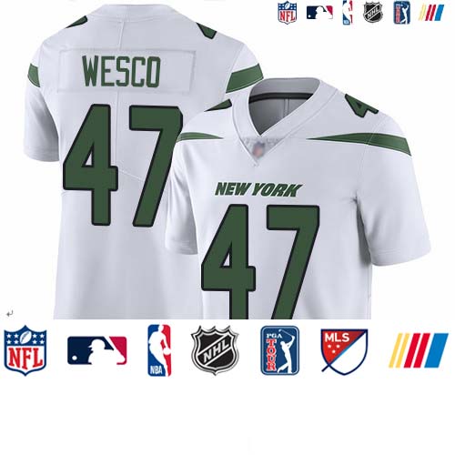Personalized Jets #47 Trevon Wesco White Men’s Stitched Football Untouchable Limited Jersey
