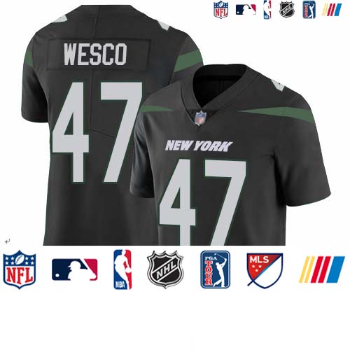 Personalized Jets #47 Trevon Wesco Black Alternate Men’s Stitched Football Untouchable Limited Jersey