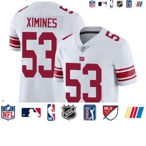 Personalized Giants #53 Oshane Ximines White Men’s Stitched Football Untouchable Limited Jersey
