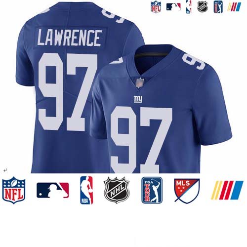 Personalized Giants #97 Dexter Lawrence Royal Blue Team Color Men’s Stitched Football Untouchable Limited Jersey