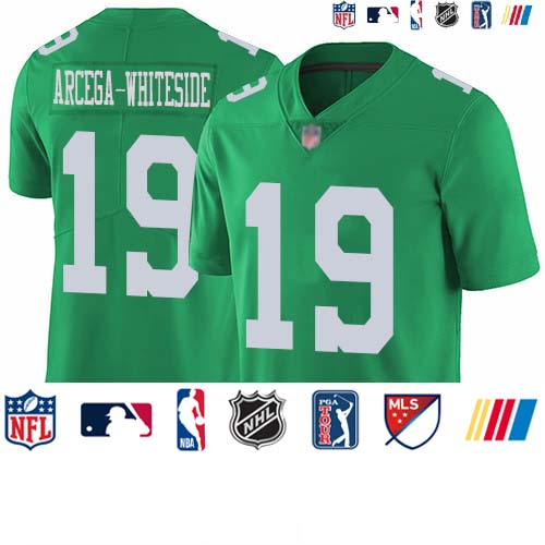 Personalized Eagles #19 JJ Arcega-Whiteside Green Men’s Stitched Football Limited Rush Jersey