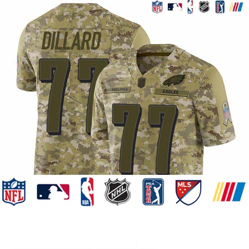 Personalized Eagles #77 Andre Dillard Camo Men’s Stitched Football Limited 2018 Salute To Service Jersey