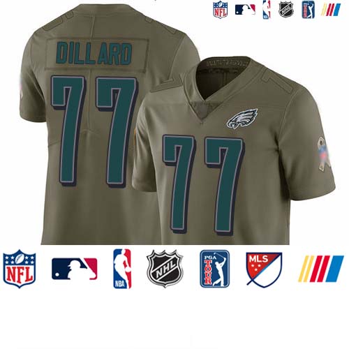 Personalized Eagles #77 Andre Dillard Olive Men’s Stitched Football Limited 2017 Salute To Service Jersey