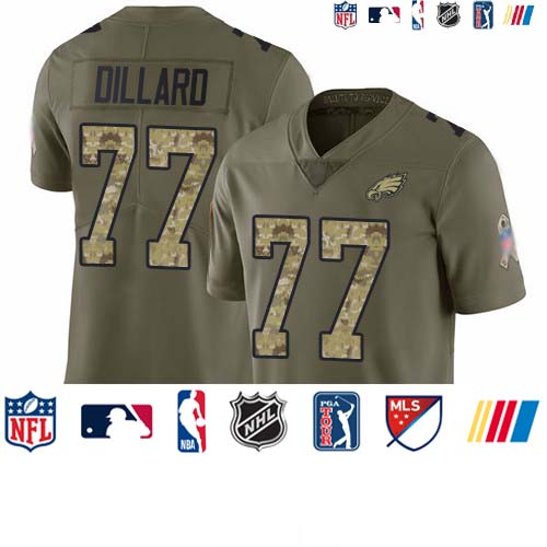 Personalized Eagles #77 Andre Dillard Olive Camo Men’s Stitched Football Limited 2017 Salute To Service Jersey