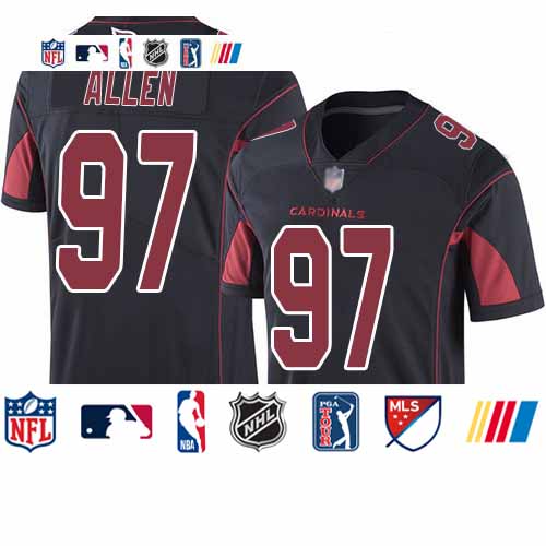 Personalized Cardinals #97 Zach Allen Black Men’s Stitched Football Limited Rush Jersey