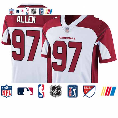 Personalized Cardinals #97 Zach Allen White Men’s Stitched Football Untouchable Limited Jersey