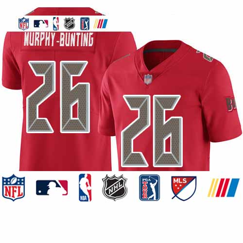 Personalized Buccaneers #26 Sean Murphy-Bunting Red Men’s Stitched Football Limited Rush Jersey