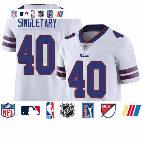Personalized Bills #40 Devin Singletary White Men’s Stitched Football Untouchable Limited Jersey