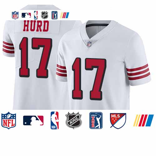 Personalized 49ers #17 Jalen Hurd White Rush Men’s Stitched Football Untouchable Limited Jersey