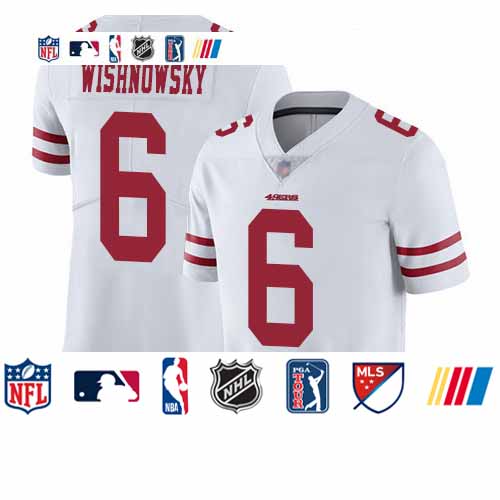 Personalized 49ers #6 Mitch Wishnowsky White Men’s Stitched Football Untouchable Limited Jersey