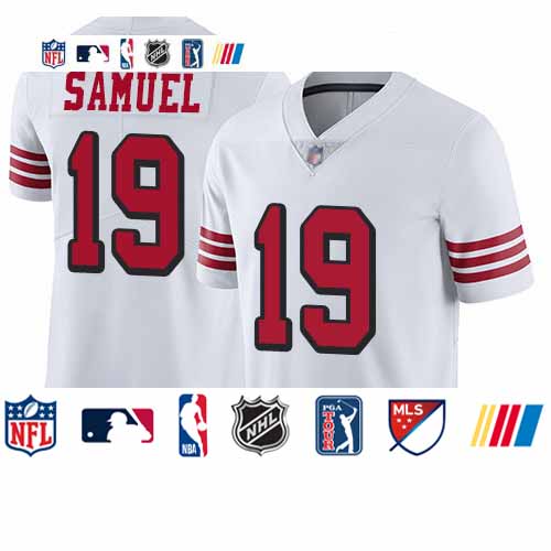 Personalized 49ers #19 Deebo Samuel White Rush Men’s Stitched Football Untouchable Limited Jersey