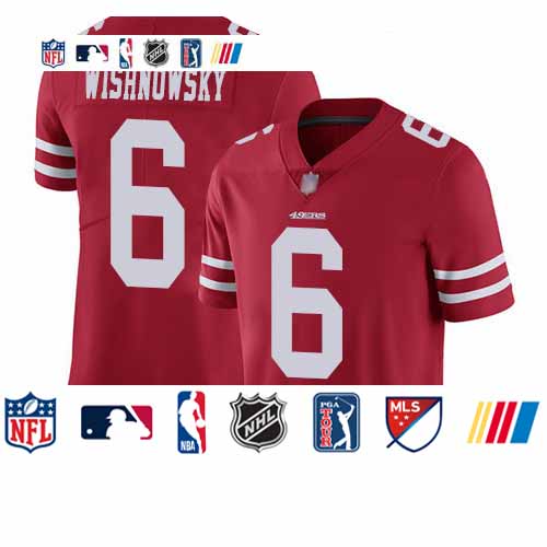 Personalized 49ers #6 Mitch Wishnowsky Red Team Color Men’s Stitched Football Untouchable Limited Jersey