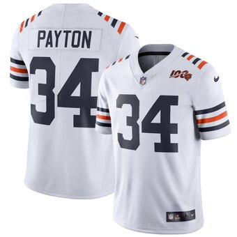 Personalized Men’s Chicago Bears #34 Walter Payton White 2019 100th Season Alternate Classic Player Limited Jersey