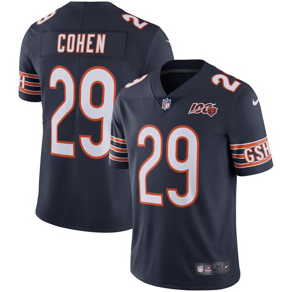 Personalized Bears 29 Tarik Cohen Navy NFL 100th Season Untouchable Limited Jersey