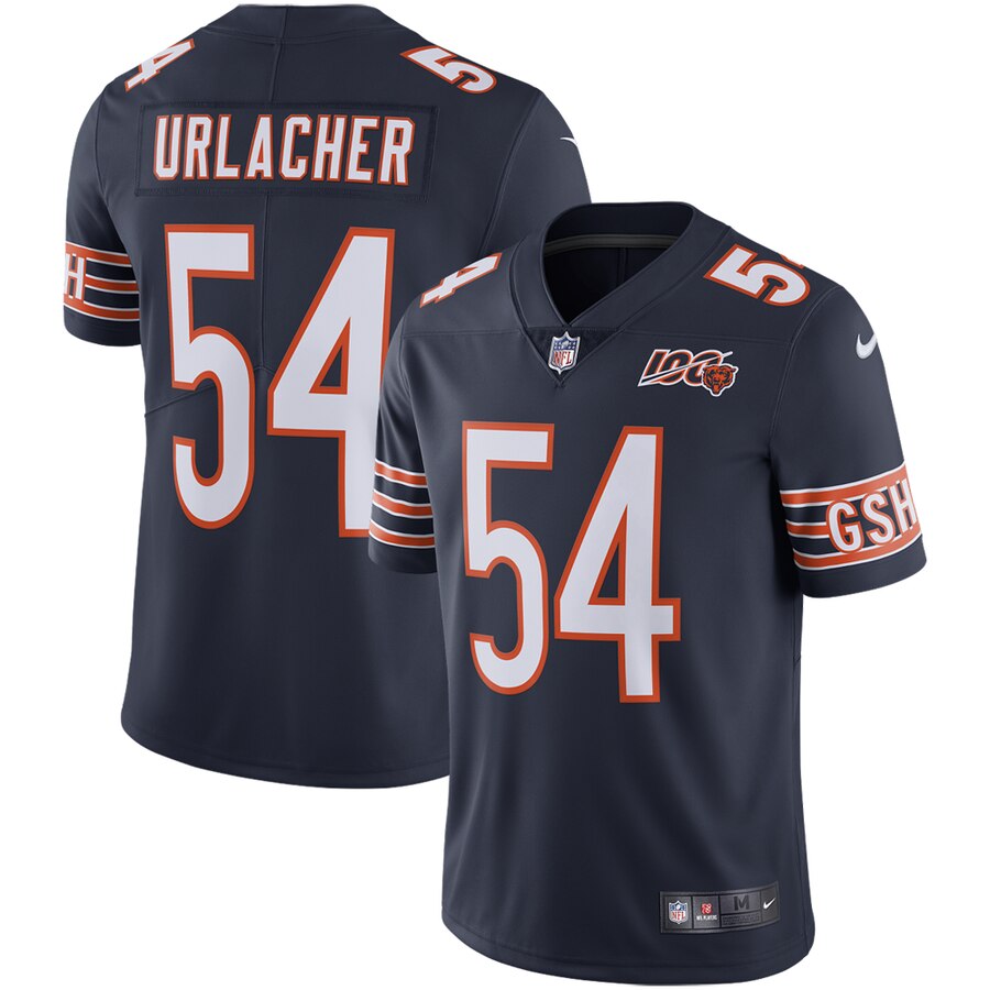 Personalized Bears 54 Brian Urlacher Navy 100th Anniversary Retired Untouchable Limited Jersey