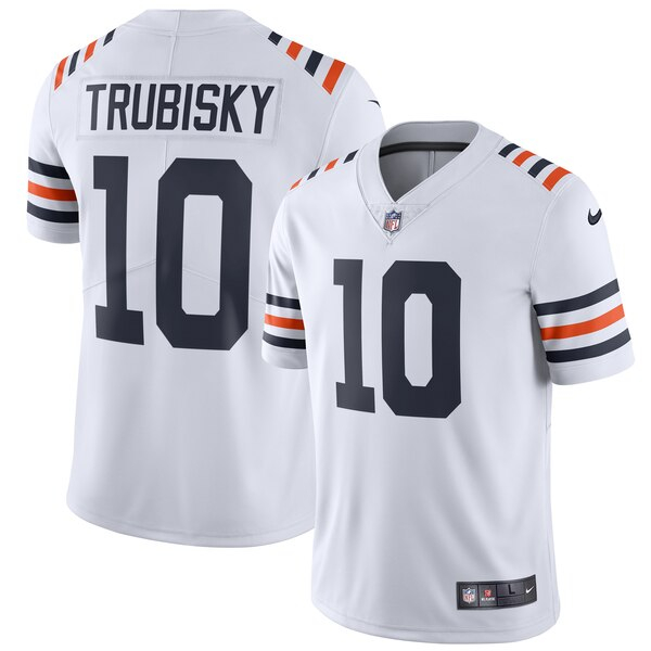 Personalized Bears 10 Mitchell Trubisky White 2019 Alternate Classic Untouchable Limited Jersey