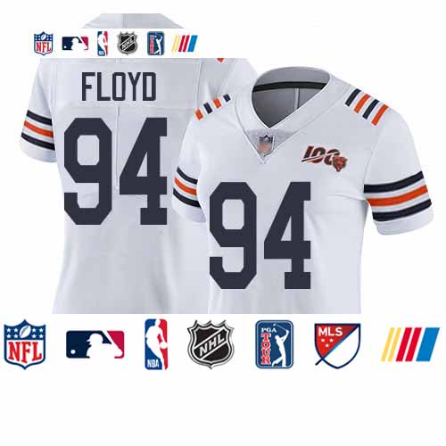 Personalized Bears #94 Leonard Floyd White Alternate Women’s Stitched Football Untouchable Limited 100th Season Jersey
