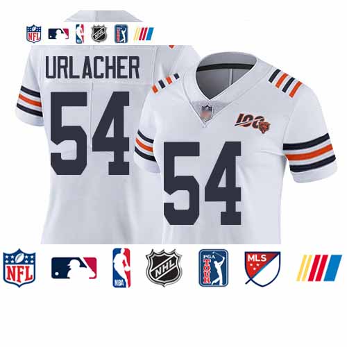 Personalized Bears #54 Brian Urlacher White Alternate Women’s Stitched Football Untouchable Limited 100th Season Jersey