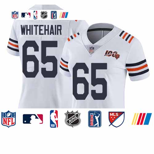 Personalized Bears #65 Cody Whitehair White Alternate Women’s Stitched Football Untouchable Limited 100th Season Jersey