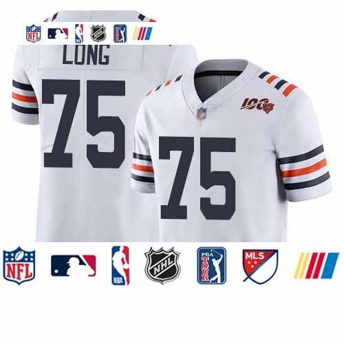 Personalized Bears #75 Kyle Long White Alternate Men’s Stitched Football Untouchable Limited 100th Season Jersey