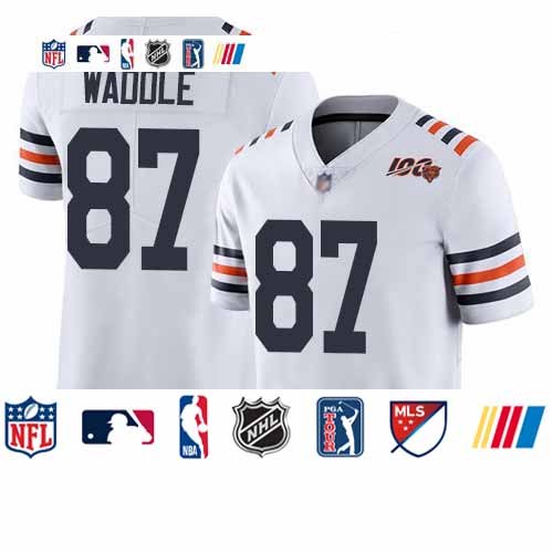 Personalized Bears #87 Tom Waddle White Alternate Men’s Stitched Football Untouchable Limited 100th Season Jersey