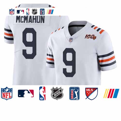 Personalized Bears #9 Jim McMahon White Alternate Men’s Stitched Football Untouchable Limited 100th Season Jersey