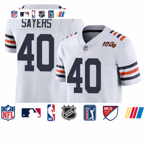 Personalized Bears #40 Gale Sayers White Alternate Men’s Stitched Football Untouchable Limited 100th Season Jersey