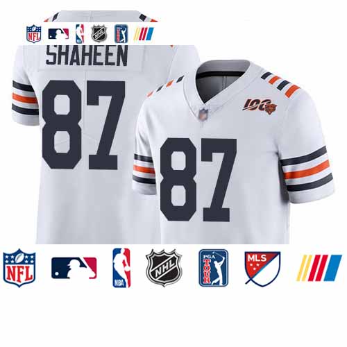 Personalized Bears #87 Adam Shaheen White Alternate Men’s Stitched Football Untouchable Limited 100th Season Jersey