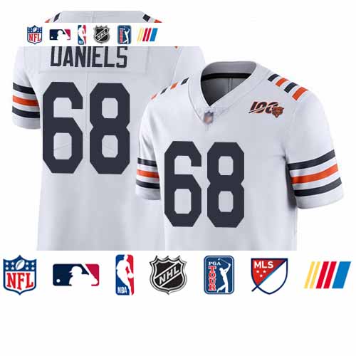 Personalized Bears #68 James Daniels White Alternate Men’s Stitched Football Untouchable Limited 100th Season Jersey
