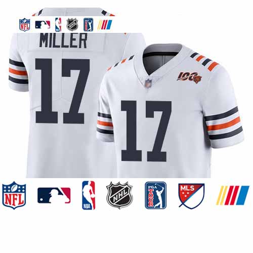Personalized Bears #17 Anthony Miller White Alternate Men’s Stitched Football Untouchable Limited 100th Season Jersey