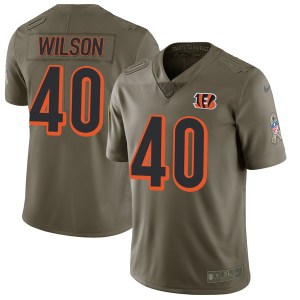 Personalized Cincinnati Bengals #40 Brandon Wilson Men’s Limited Green 2017 Salute to Service Jersey