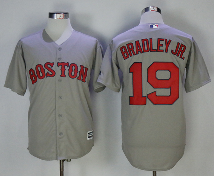 Personalized Red Sox 19 Jackie Bradley Jr. Gray Cool Base Jersey