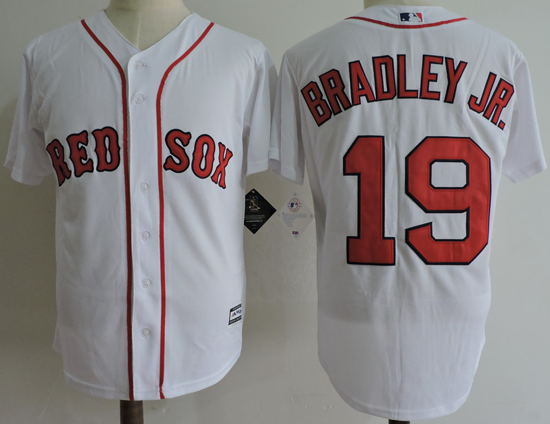Personalized Red Sox 19 Jackie Bradley Jr. White Cool Base Jersey