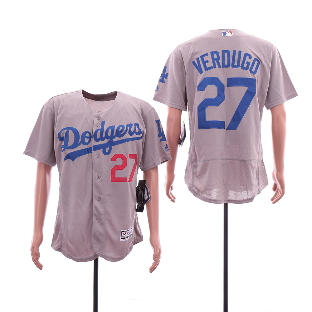 Personalized Dodgers 27 Alex Verdugo Gray Flexbase Jersey