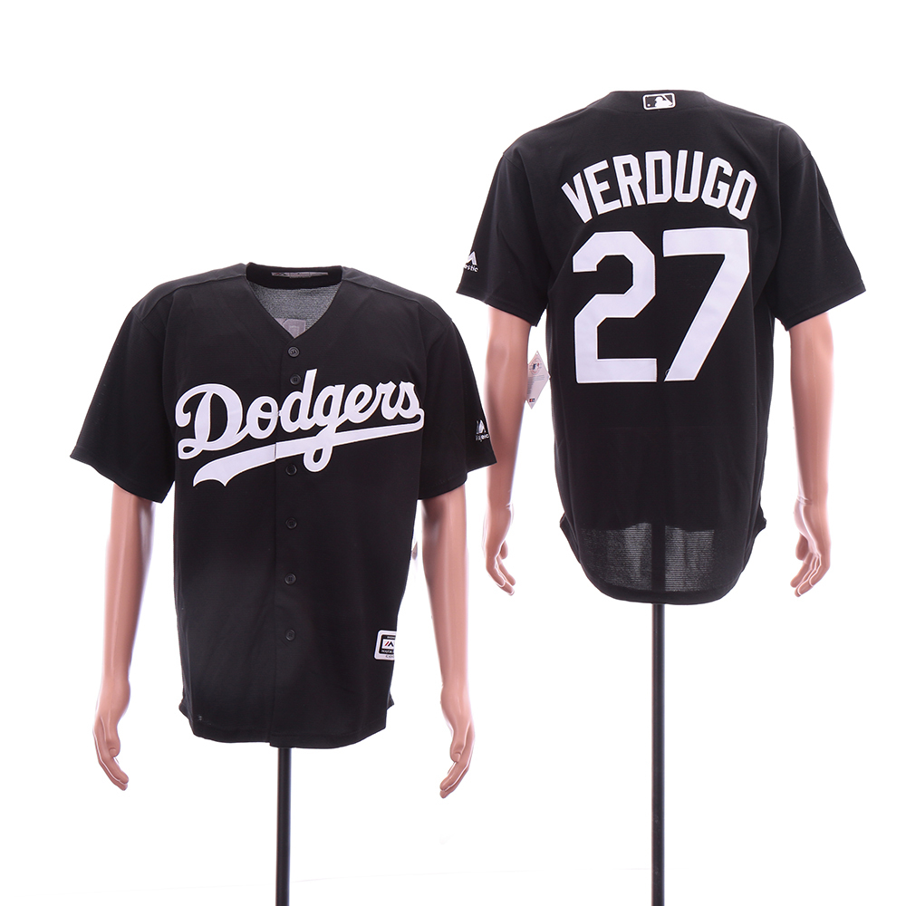 Personalized Dodgers 27 Alex Verdugo Black Cool Base Jersey