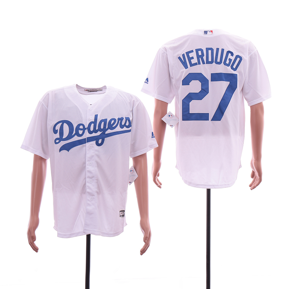 Personalized Dodgers 27 Alex Verdugo White Cool Base Jersey
