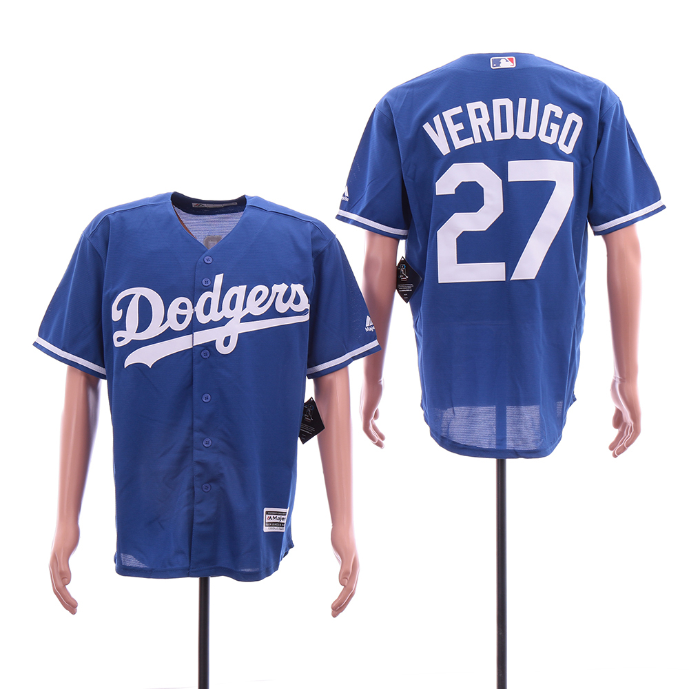 Personalized Dodgers 27 Alex Verdugo Blue Cool Base Jersey