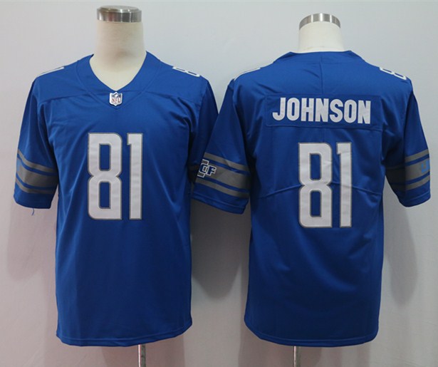 Personalized Lions 81 Calvin Johnson Blue Untouchable Limited Jersey