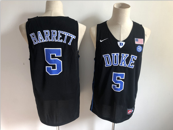 Personalized Duke Blue Devils 5 RJ Barrett Black College Basketball Jersey