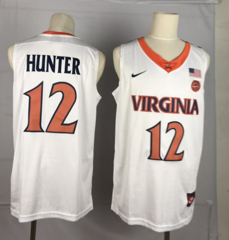 Personalized Virginia Cavaliers 12 DeAndre Hunter White College Basketball Jersey