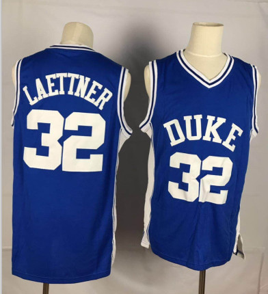 Personalized Duke Blue Devils 32 Christian Laettner Blue College Basketball Jersey