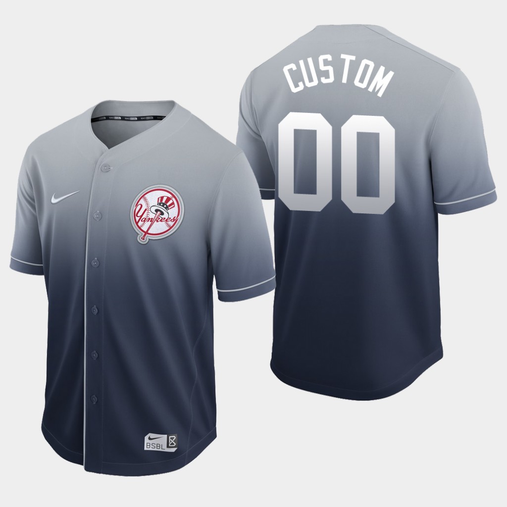 Personalized Yankees Navy Fade Authentic Jersey