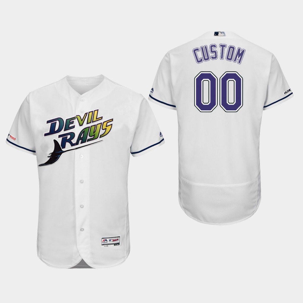 Personalized Tampa Bay Rays Authentic Collection Home White Flex Base Jersey