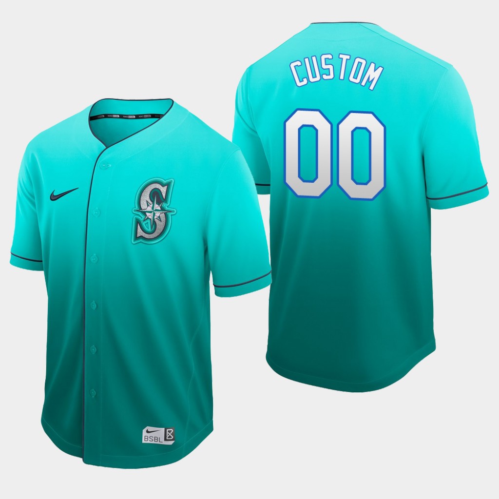 Personalized Seattle Mariners Aqua Fade Authentic Jersey