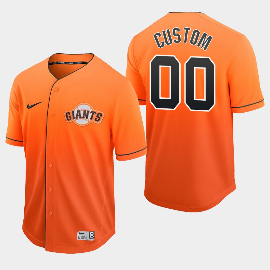 Personalized San Francisco Giants Orange Fade Authentic Jersey