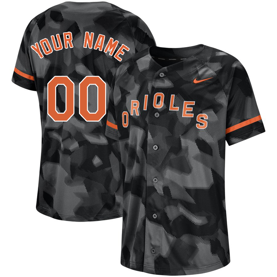 Personalized Orioles Black Camo Fashion Men’sized Jersey